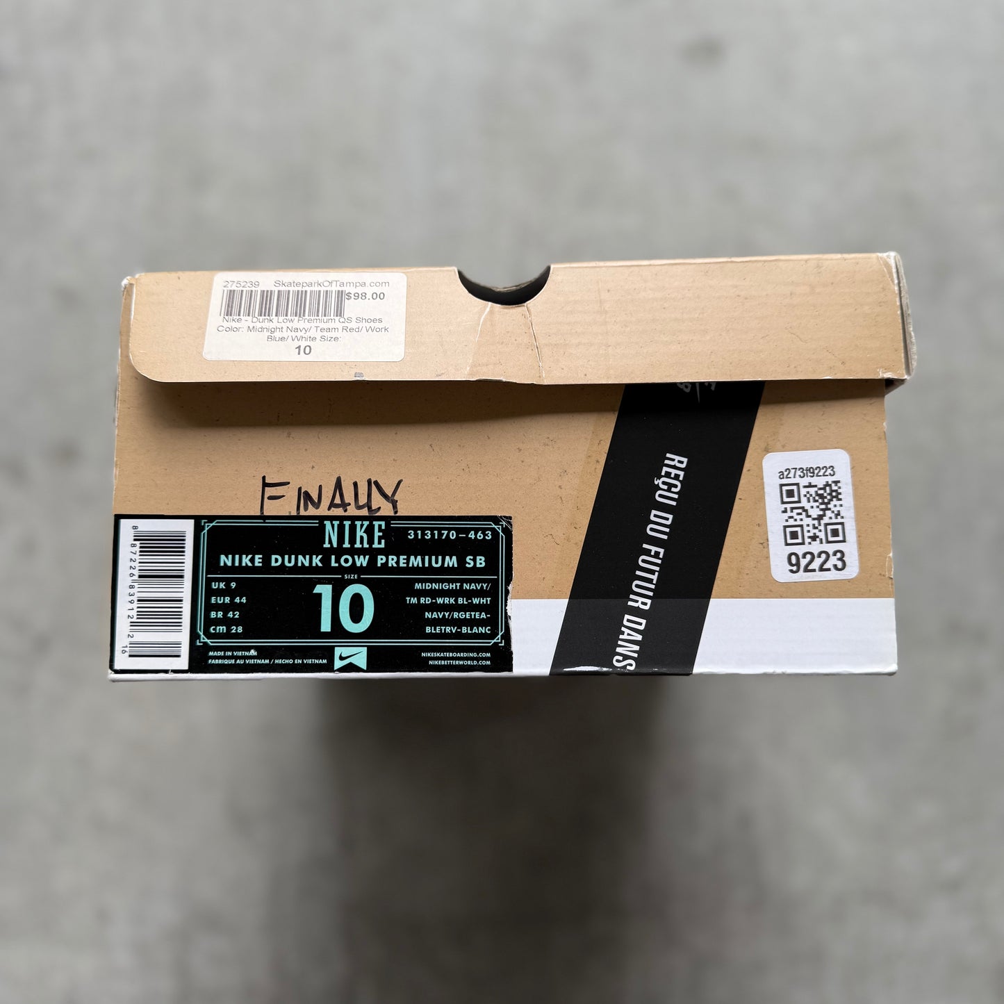 Size 10 - 2013 FTC x Nike Dunk SB Low “Finally”