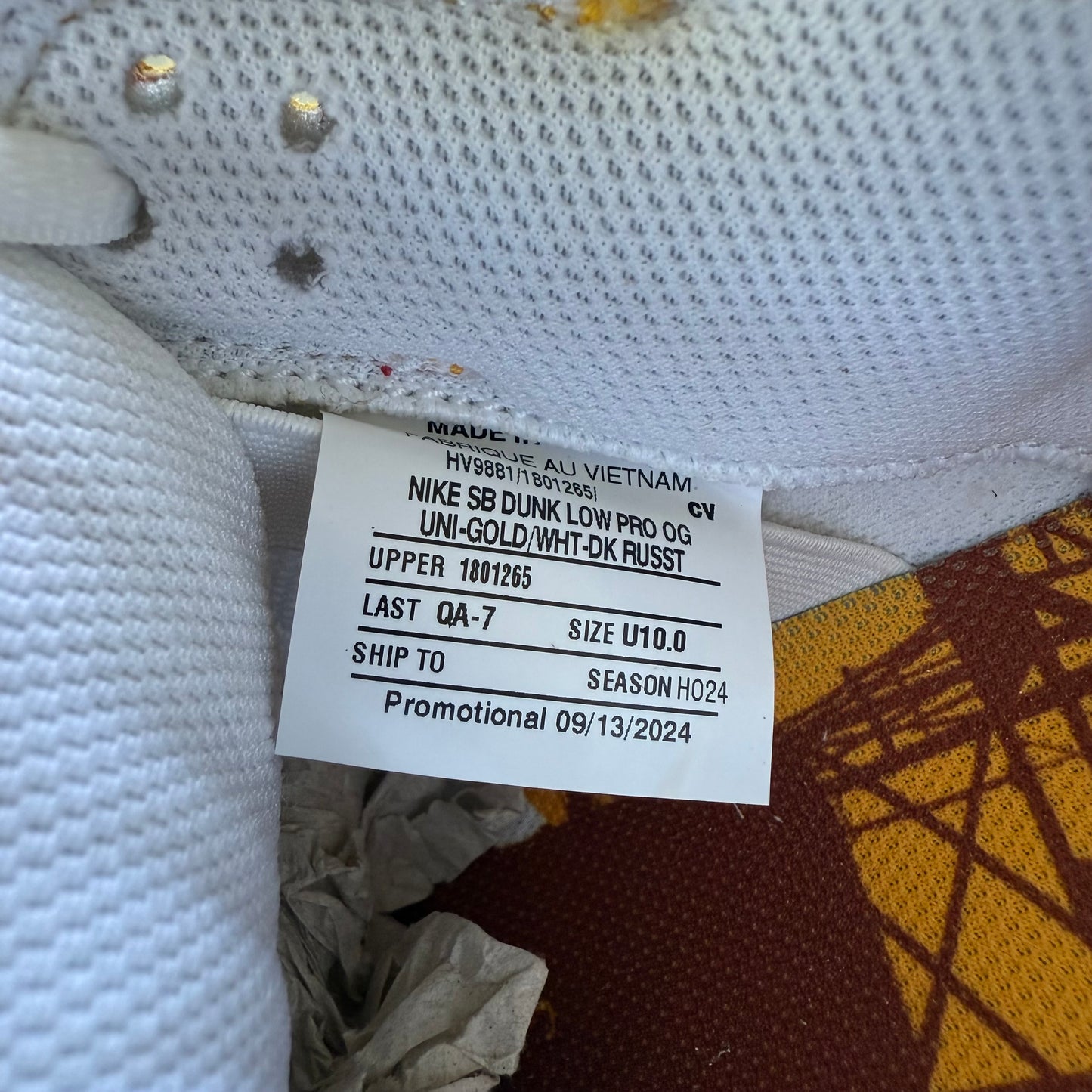 Size 10 - 2024 Chocolate Skateboards x Nike Dunk SB Low “Sun / 30th Anniversary” SAMPLE