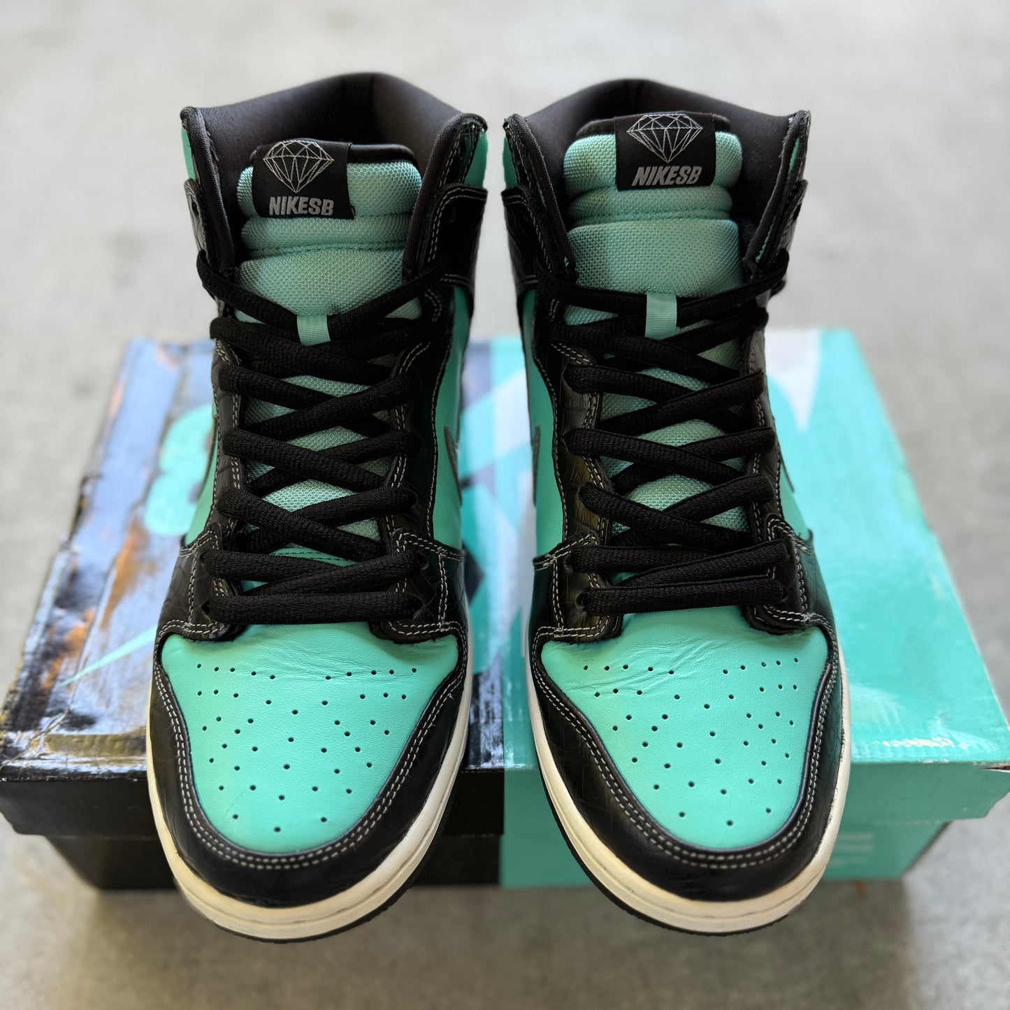 Size 12 - 2014 Diamond Supply Co x Nike Dunk SB High “Tiffany”