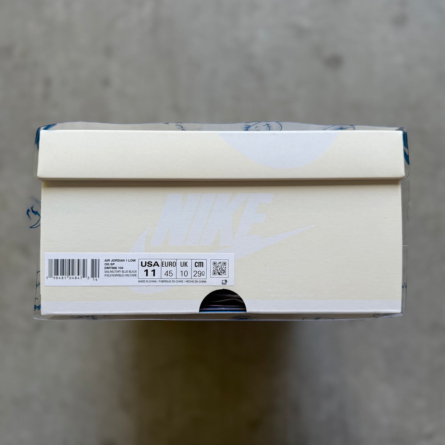 Size 11 - 2025 Fragment x Travis Scott Jordan 1 Low “Sail/Military Blue”