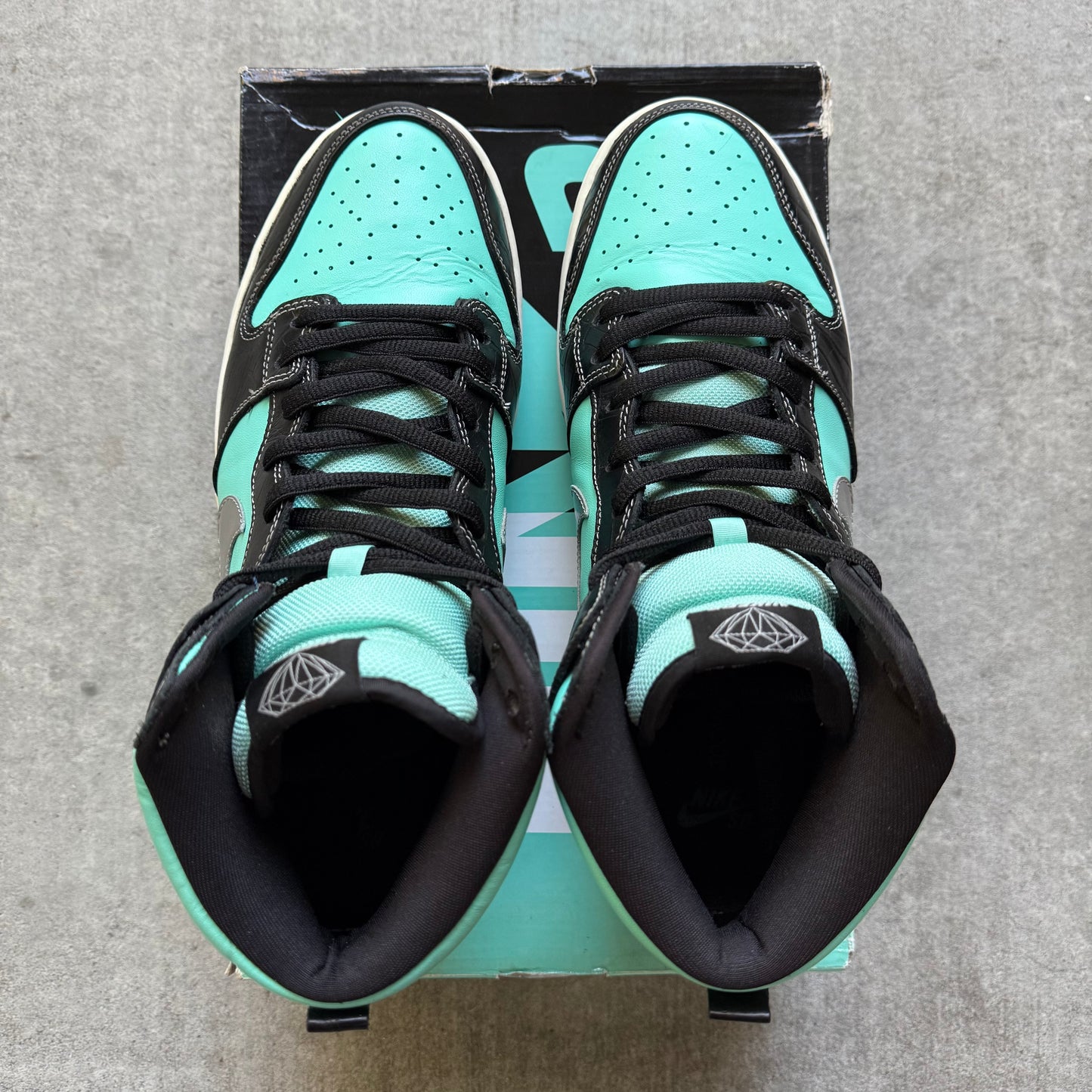 Size 12 - 2014 Diamond Supply Co x Nike Dunk SB High “Tiffany”