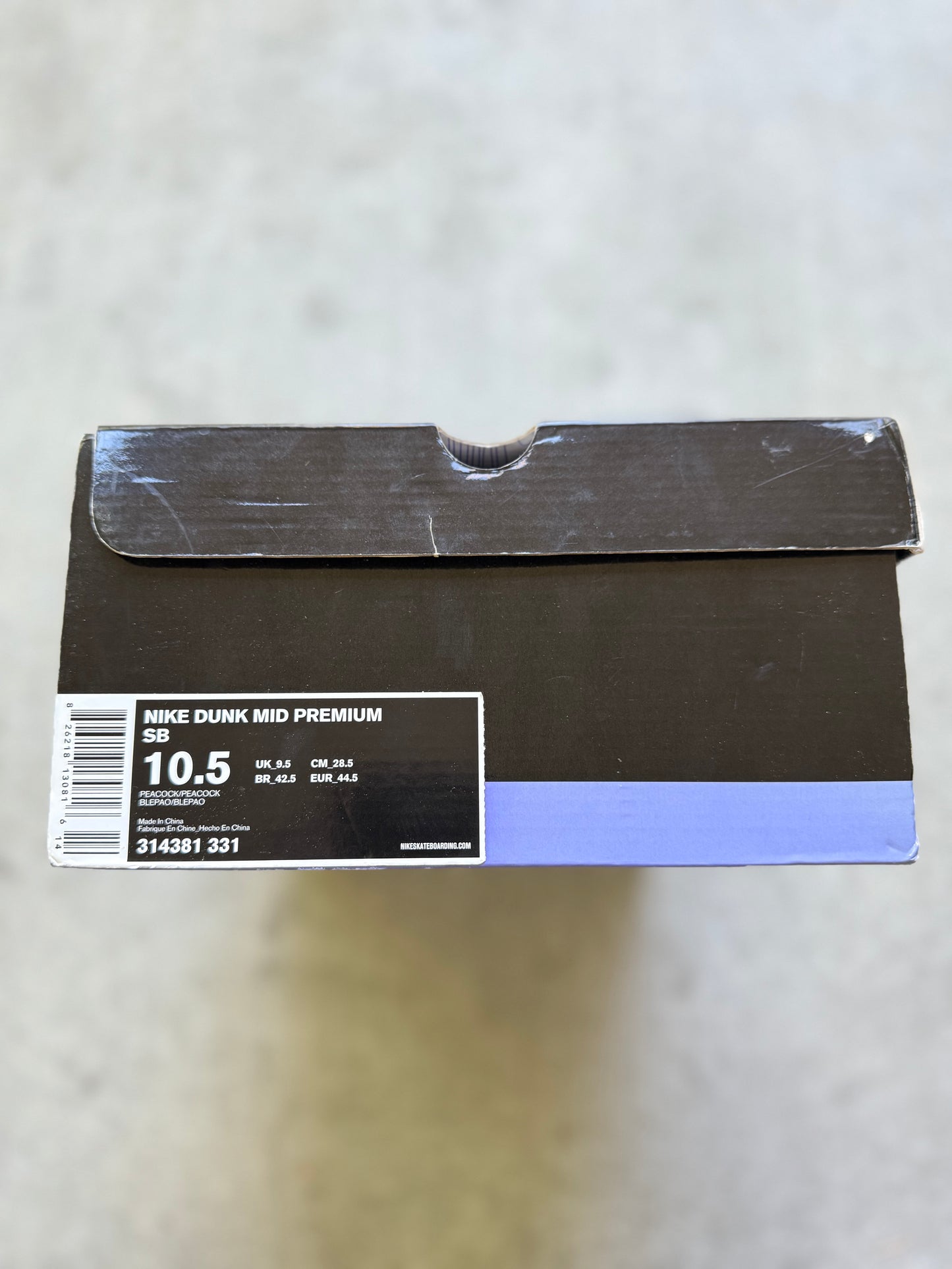 Size 10.5 - 2007 Nike Dunk SB Mid "Peacock"