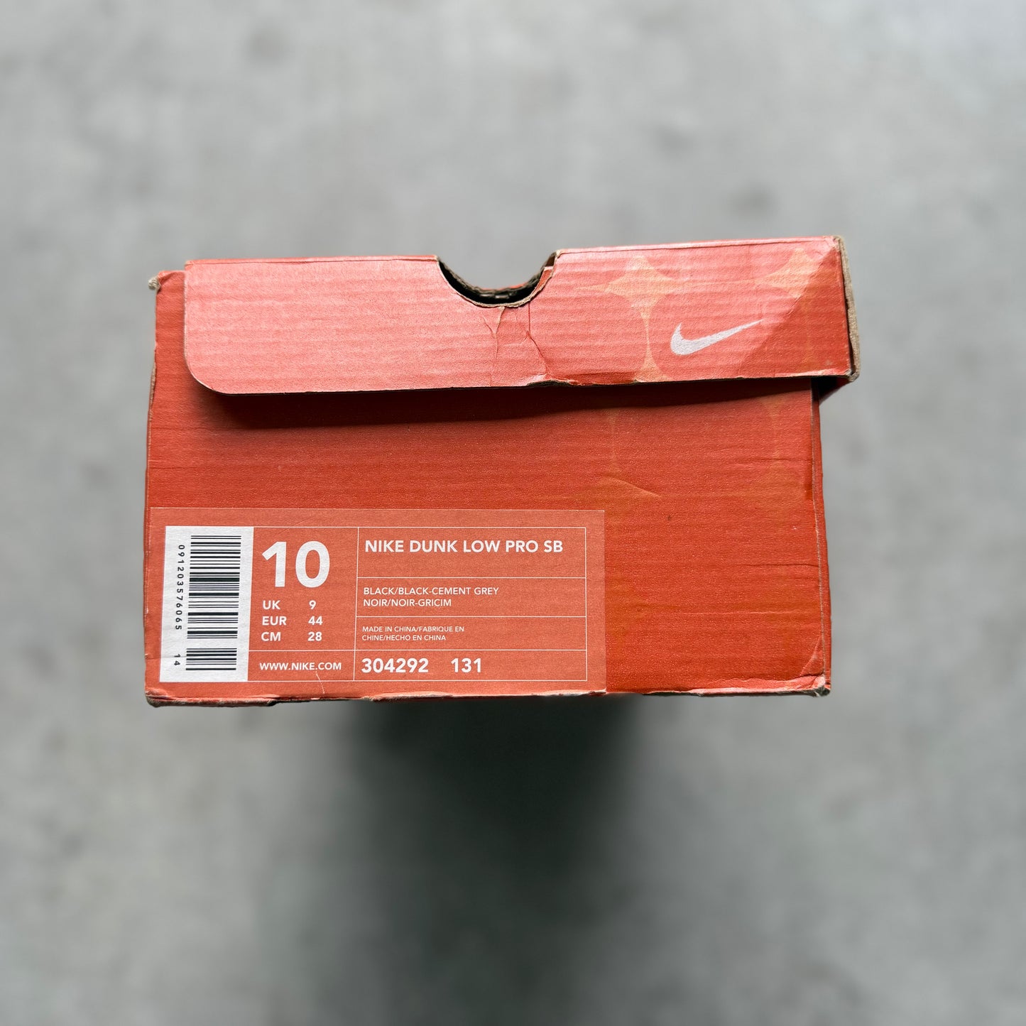 Size 10 - 2002 Supreme x Nike Dunk SB Low “Black Cement”