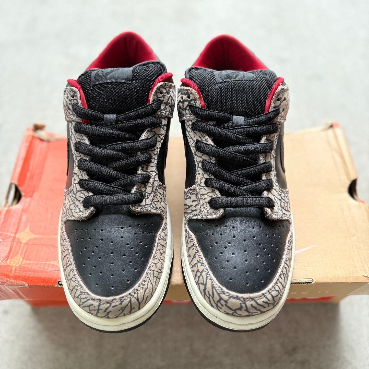 Size 9 - 2002 Supreme x Nike Dunk SB Low “Black Cement”