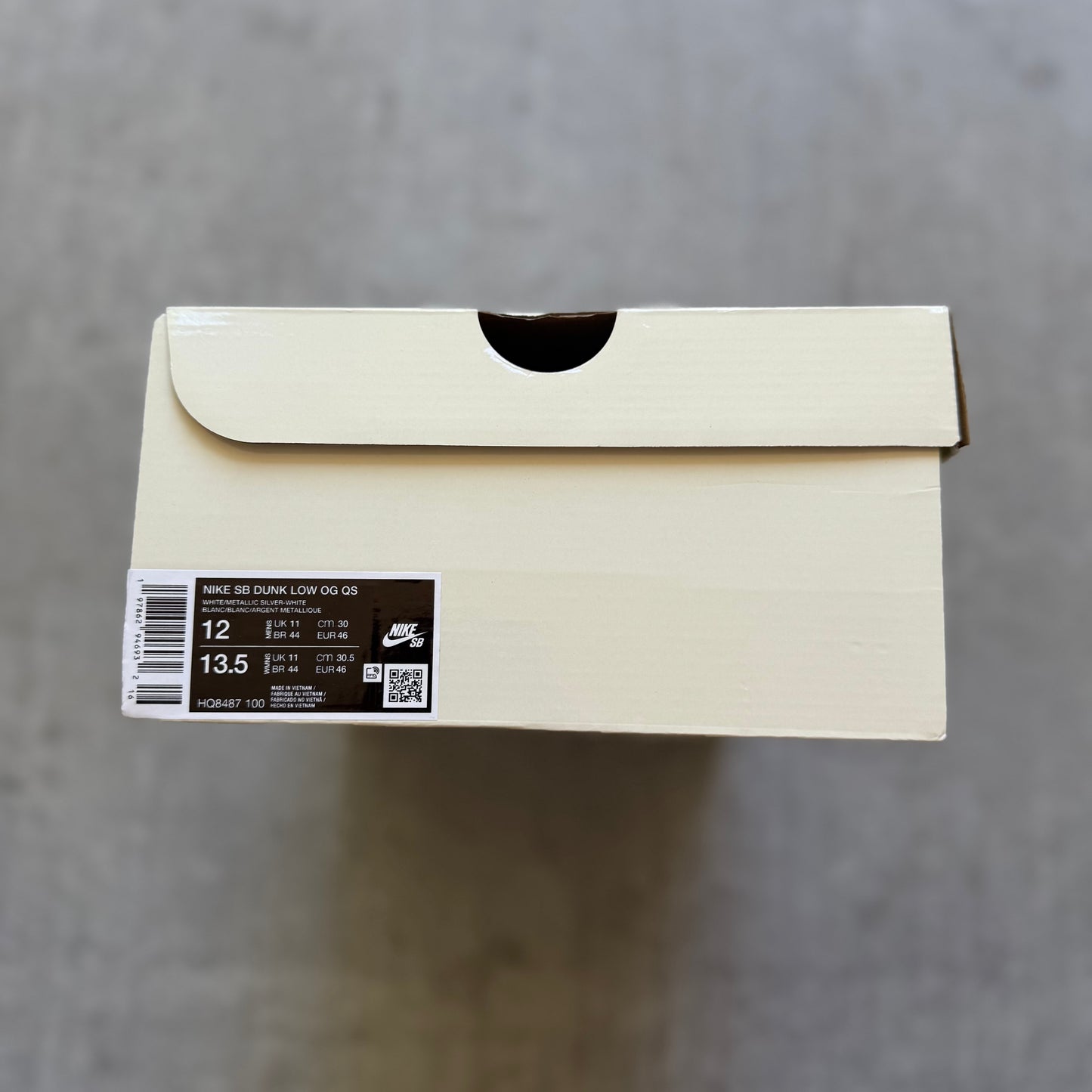 Size 12 - 2025 Supreme x Nike Dunk SB Low “94 White”