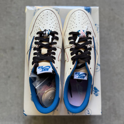 Size 11 - 2025 Fragment x Travis Scott Jordan 1 Low “Sail/Military Blue”