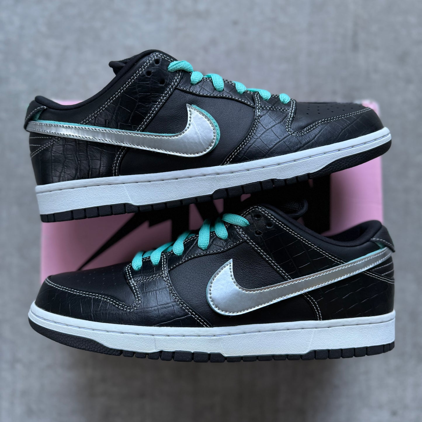 Size 12 - 2018 Diamond Supply Co. x Nike Dunk SB Low “Black Diamond”