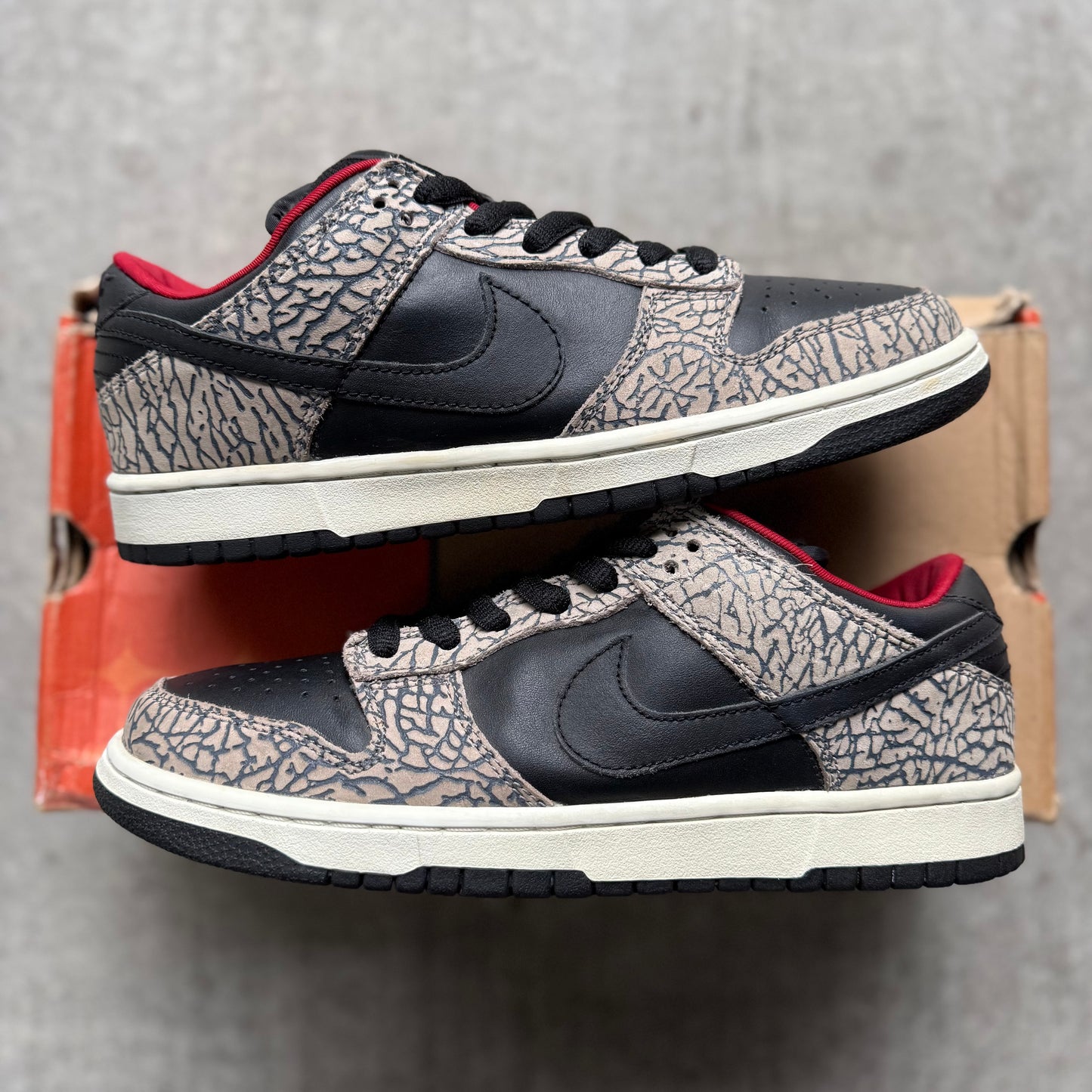 Size 9 - 2002 Supreme x Nike Dunk SB Low “Black Cement”