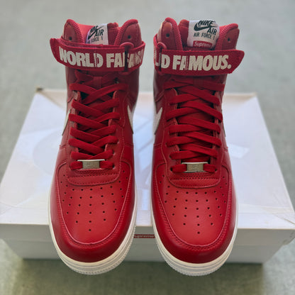 Size 9.5 - 2014 Supreme x Nike Air Force 1 High “World Famous”