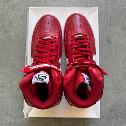 Size 9.5 - 2014 Supreme x Nike Air Force 1 High “World Famous”