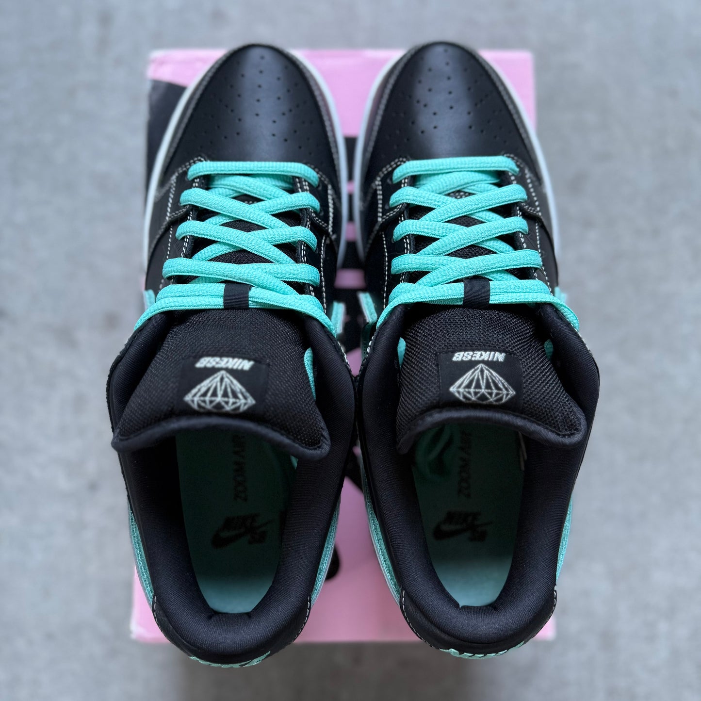 Size 12 - 2018 Diamond Supply Co. x Nike Dunk SB Low “Black Diamond”