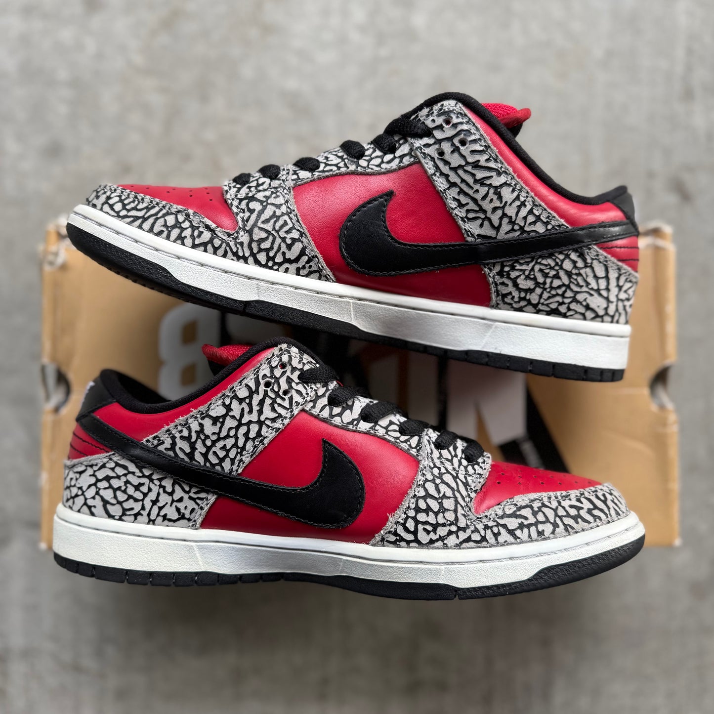 Size 9 - 2012 Supreme x Nike Dunk SB Low “Red Cement”