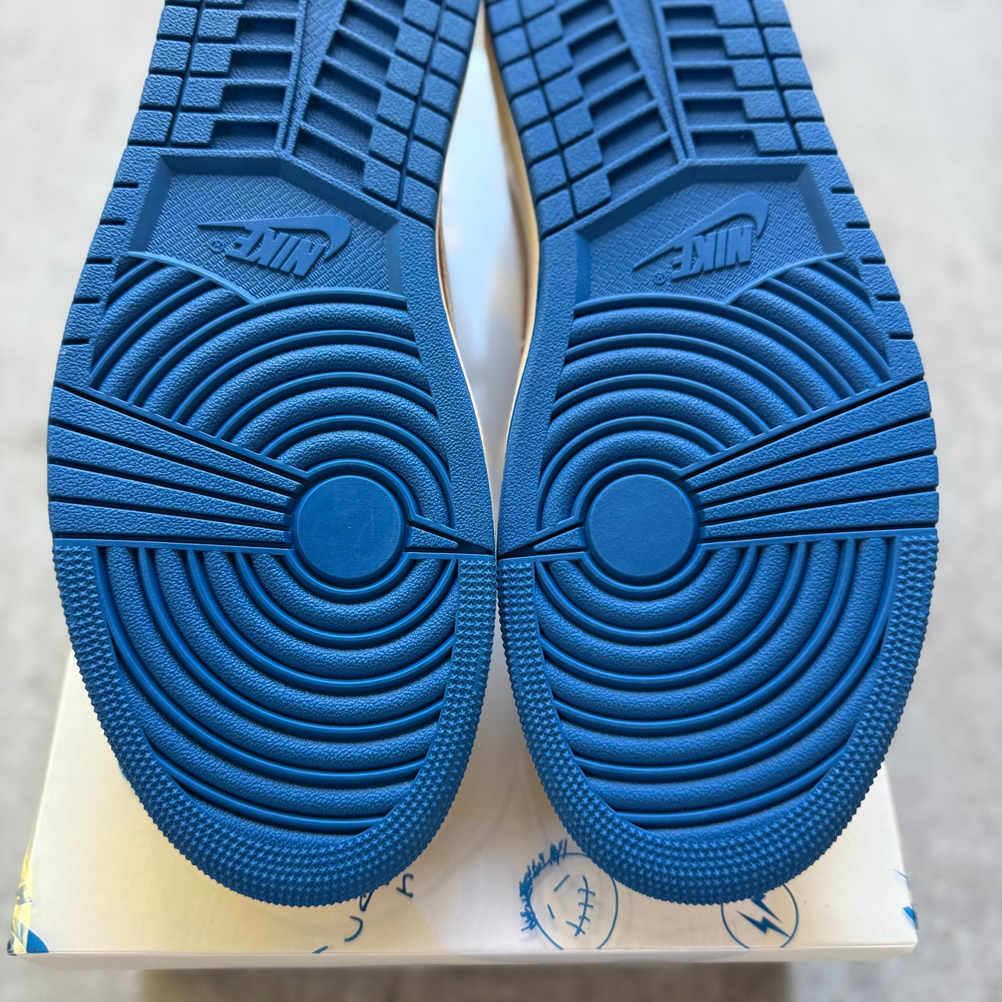 Size 11 - 2025 Fragment x Travis Scott Jordan 1 Low “Sail/Military Blue”