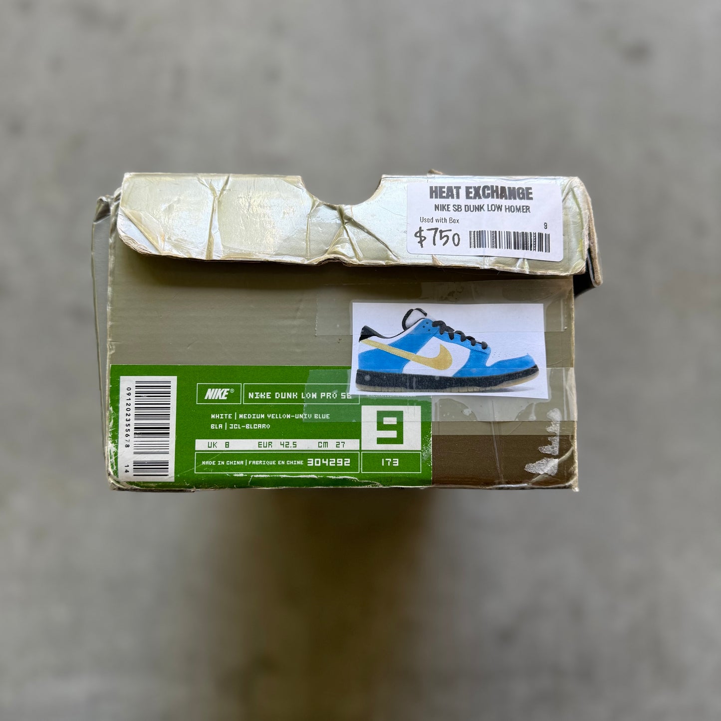 Size 9 - 2004 Nike Dunk SB Low “Homer”