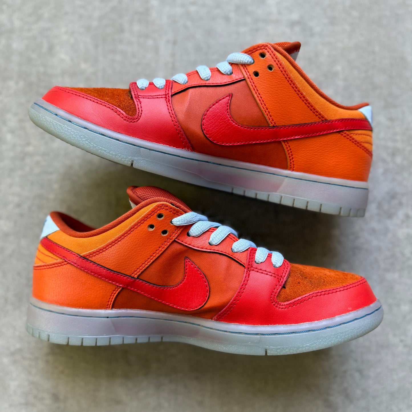 Size 9.5 - 2013 Nike Dunk SB Low "Gamma Orange" / "Fire & Ice"