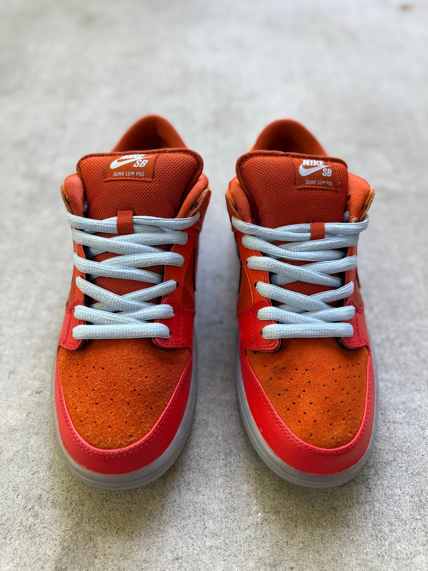 Size 9.5 - 2013 Nike Dunk SB Low "Gamma Orange" / "Fire & Ice"