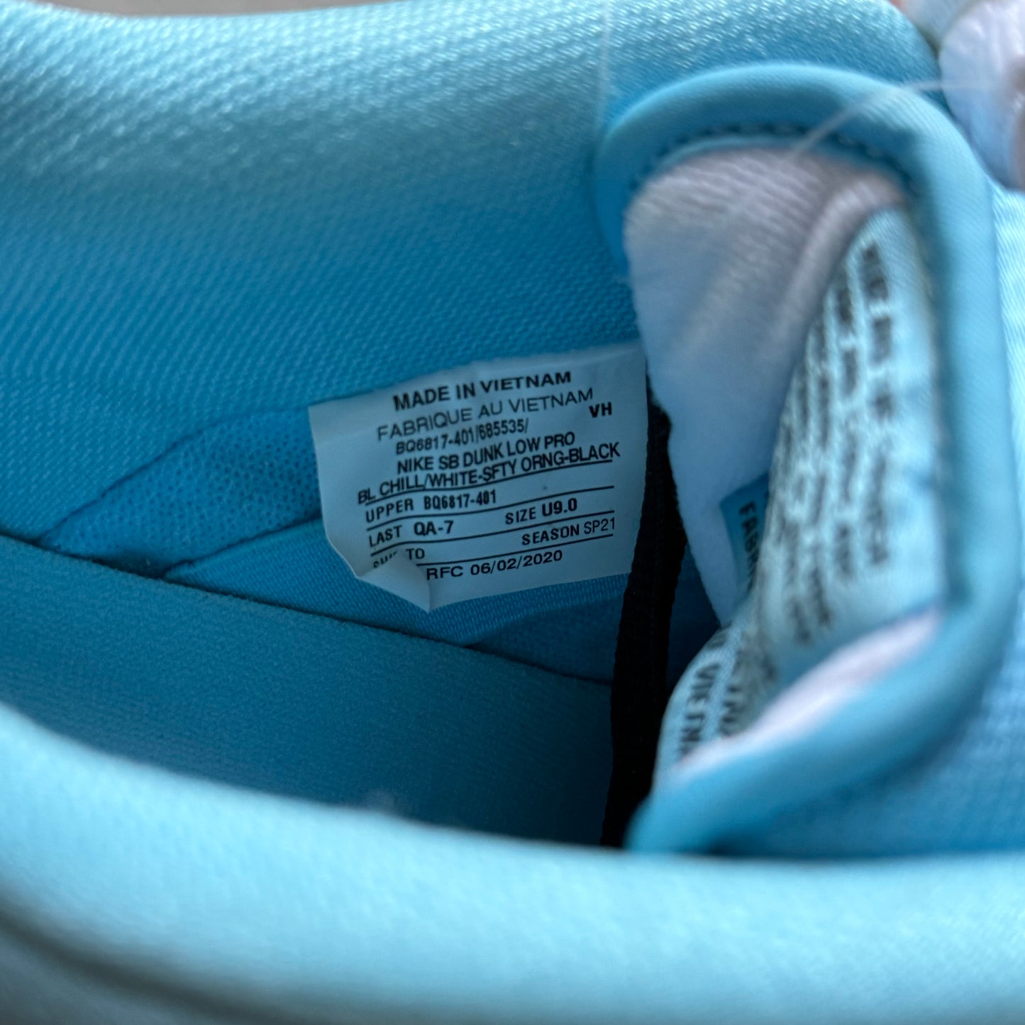 Size 9 - 2021 Nike Dunk SB Low "Club 58 / Gulf" SAMPLE